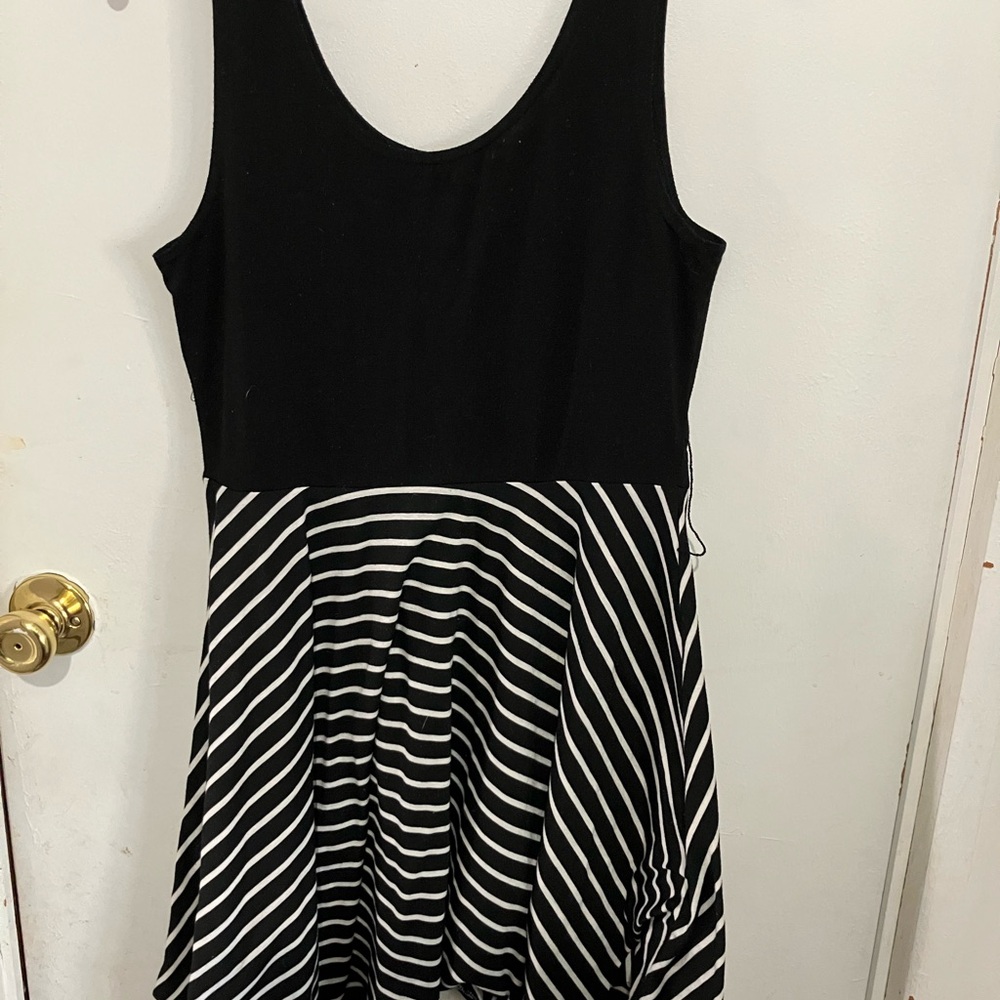 Charlotte Russe Black and White Fit and Flare Midi Dress